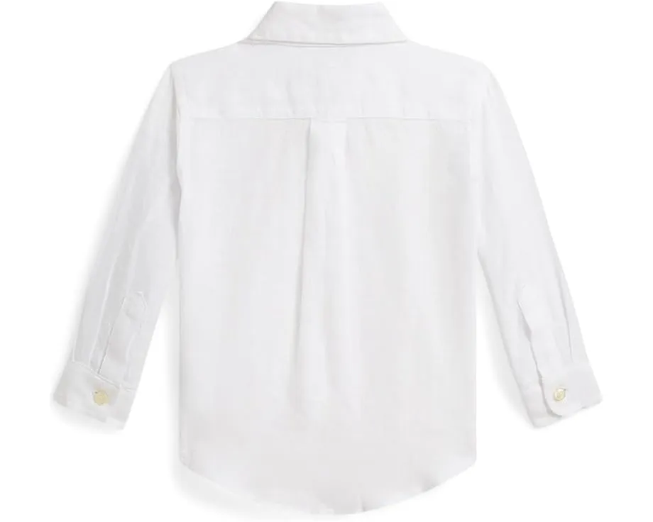 Детская рубашка Polo Ralph Lauren Kids из льна с вышитым пони