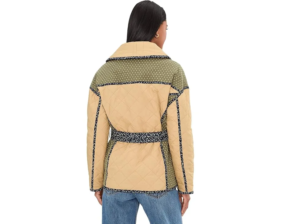 Avec Les Filles Стеганая куртка-кимоно с поясом из нейлона