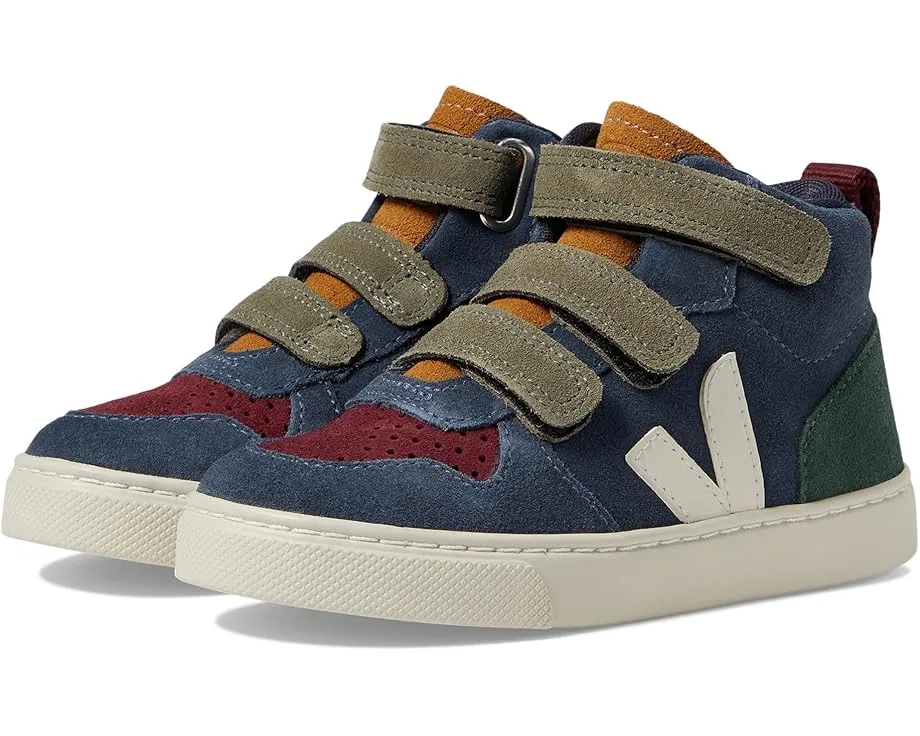 Детские кроссовки VEJA Small V-10 Mid с высоким берцем на липучках
