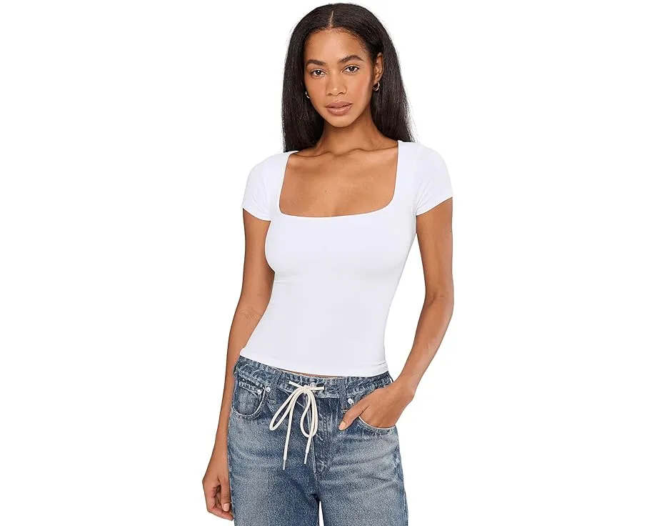 Free People Футболка Clean Lines Baby с квадратным вырезом