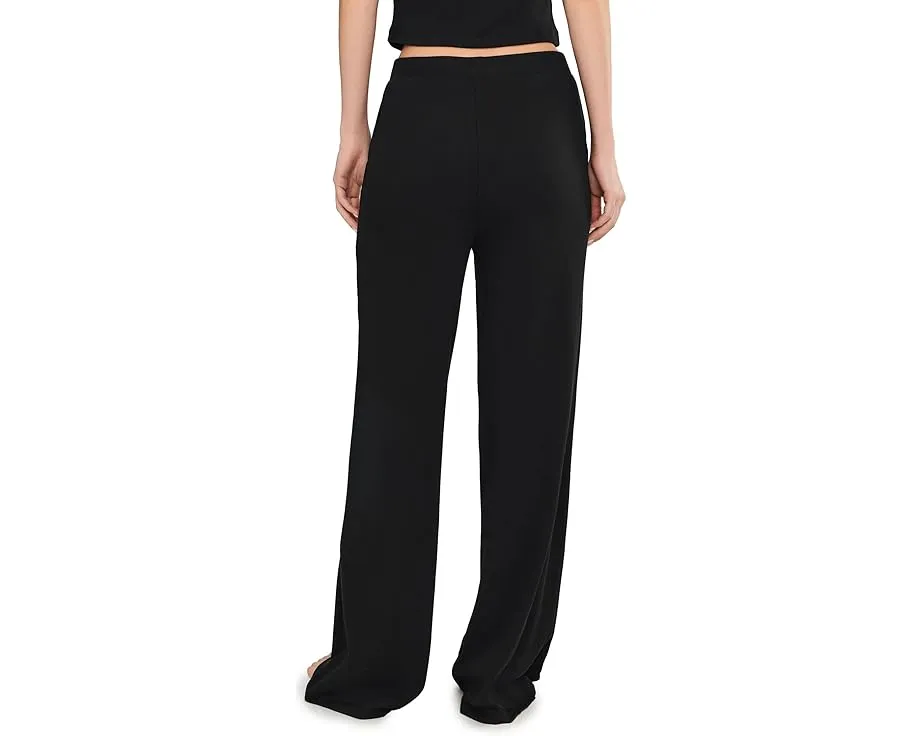 PACT брюки Dream Rib Wide Leg Lounge Pants с высокой посадкой и карманами