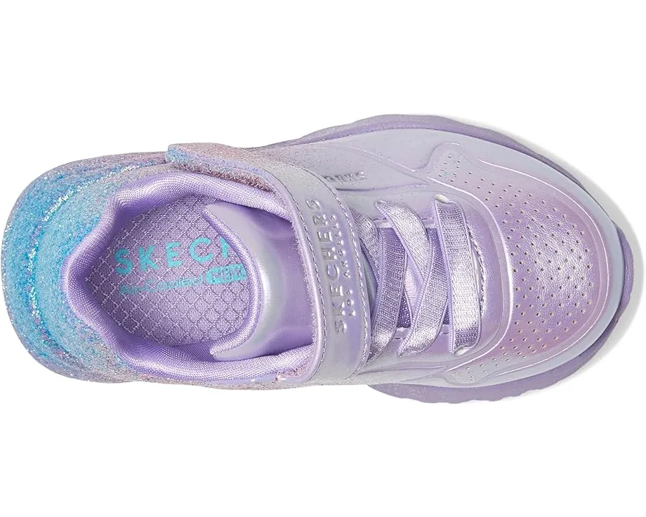 Детские туфли Skechers Uno Lite с блестками и застежкой на липучке