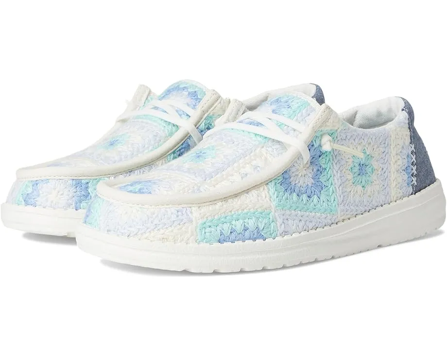 Кроссовки Hey Dude Wendy Cottage Crochet с вязаным верхом и съемной стелькой