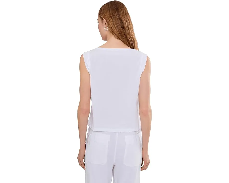 Rolled Edge Sleeveless Boatneck
