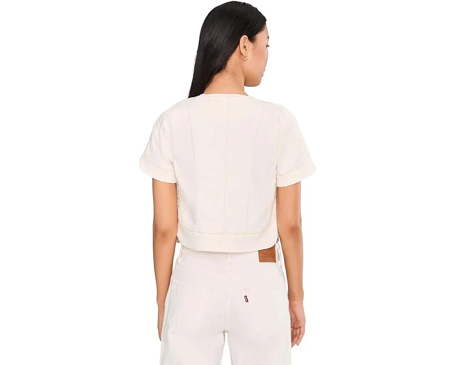 Короткая джинсовая куртка Liverpool Los Angeles без воротника с коротким рукавом