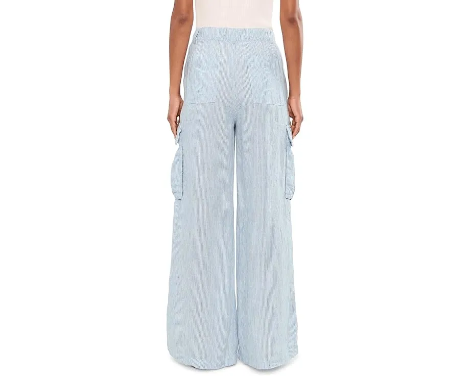 Брюки карго Pinstripe Linen Wide-Leg Lauren Ralph Lauren из льна в полоску