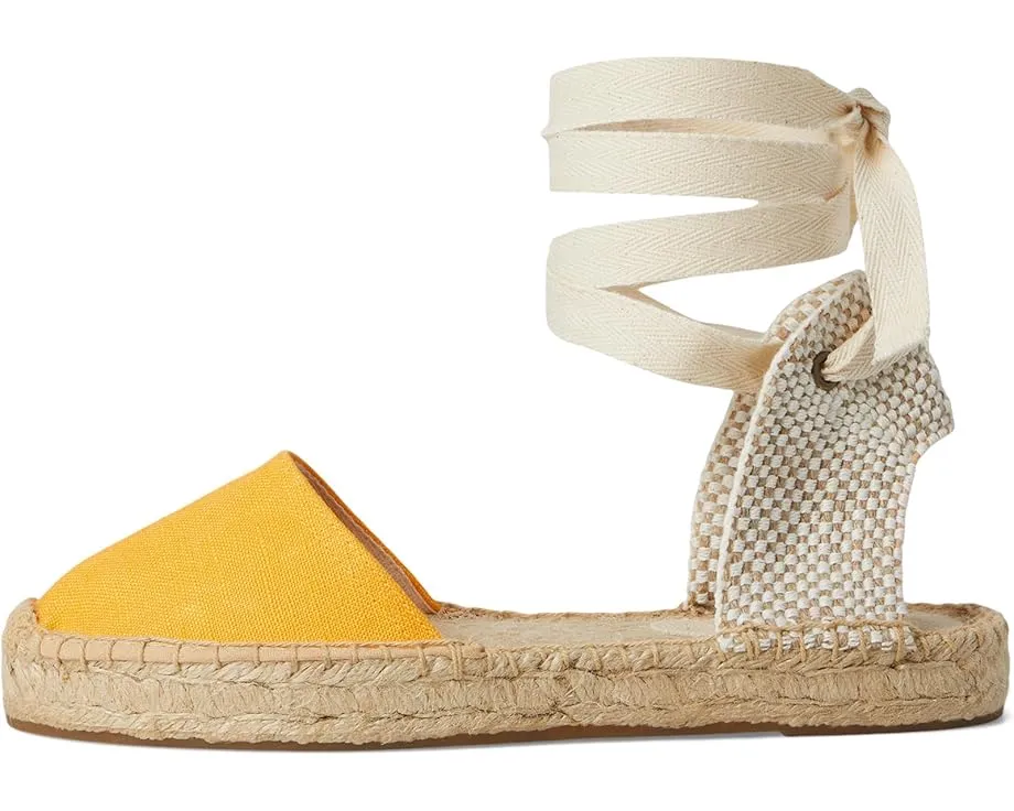 Эспадрильи Linen Lauren Lace-up от Soludos с льняным верхом и завязками