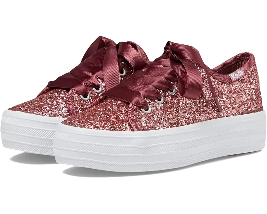 Детские кроссовки Keds Triple UP Glitter Celebrations с блестками и стопкой