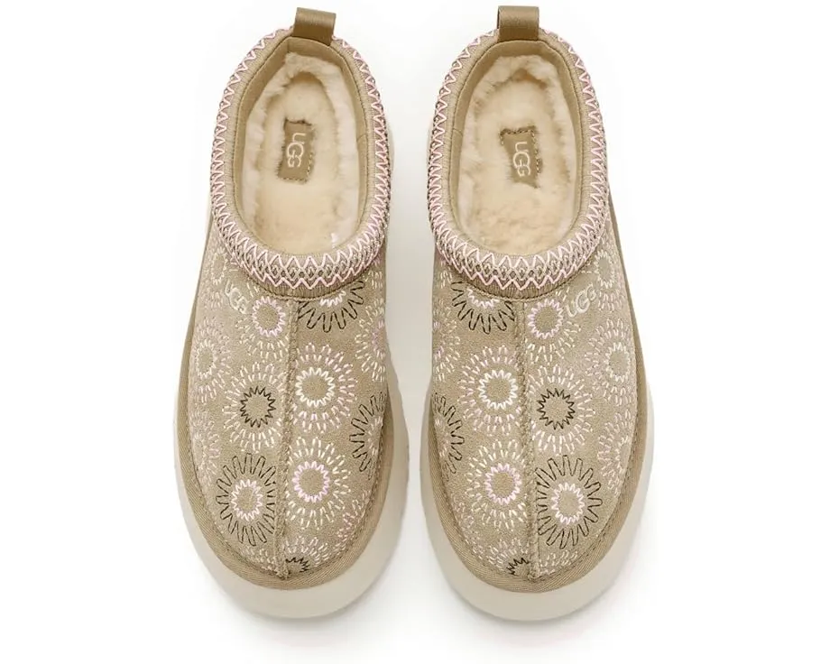 Тапочки UGG Tazz Sun Stitch с вышивкой и подкладкой из меха