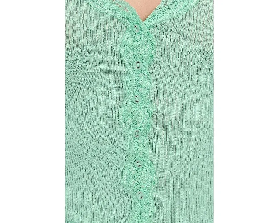 Кардиган Free People Big Love Rib с кружевной отделкой и застежкой на пуговицах