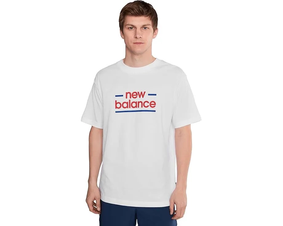 Футболка New Balance Linear Lines с графическим принтом и свободным кроем