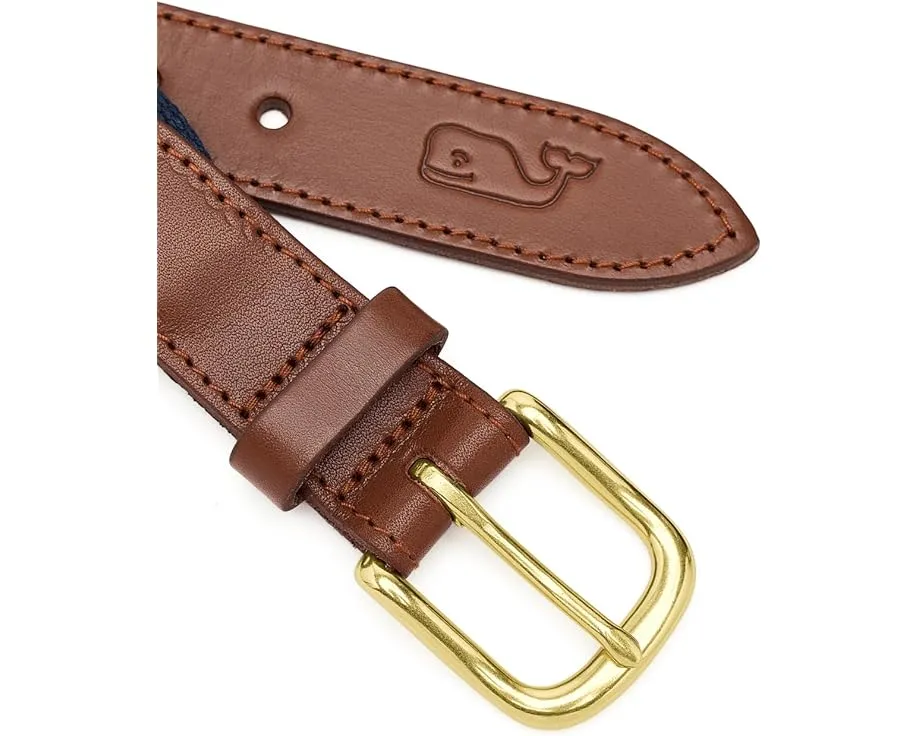 Ремень Vineyard Vines Kids Micro Whale Classic Canvas Club с узором кита