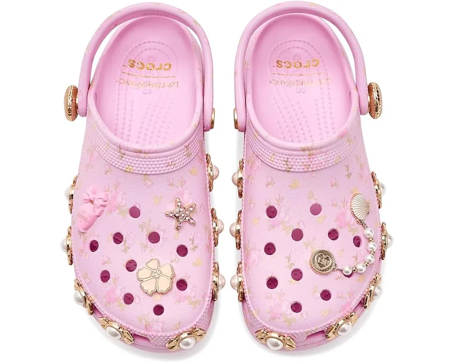 Классические платформенные клоги LoveShackFancy от Crocs с цветочным принтом