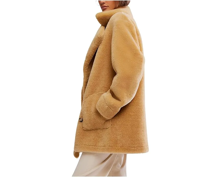 Reversible пальто Mari от Free People с воротником пиджака и искусственным мехом