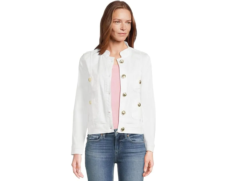 Джинсовая куртка Shepa от Lilly Pulitzer с прямым кроем и накладными карманами