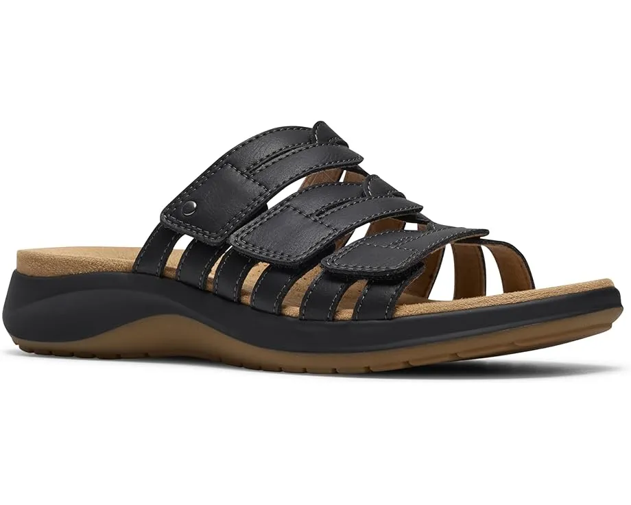 Сандалии Maelynn Abby Clarks из кожи с металлическими деталями на клиновидном каблуке