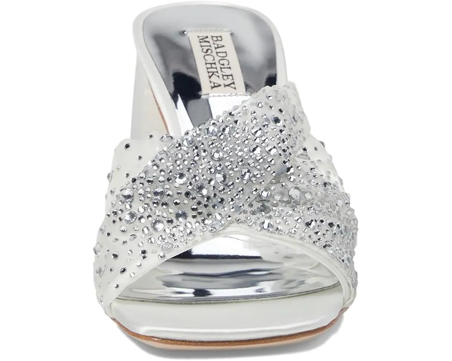 Босоножки Badgley Mischka Camelia на устойчивом каблуке с камнями стразами и квадратным мысом