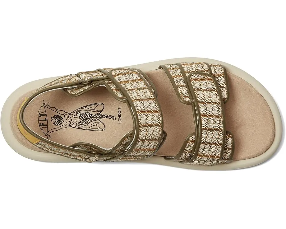 Сандалии FLY LONDON PAAV228FLY с узором "гусиная лапка" и танкеткой