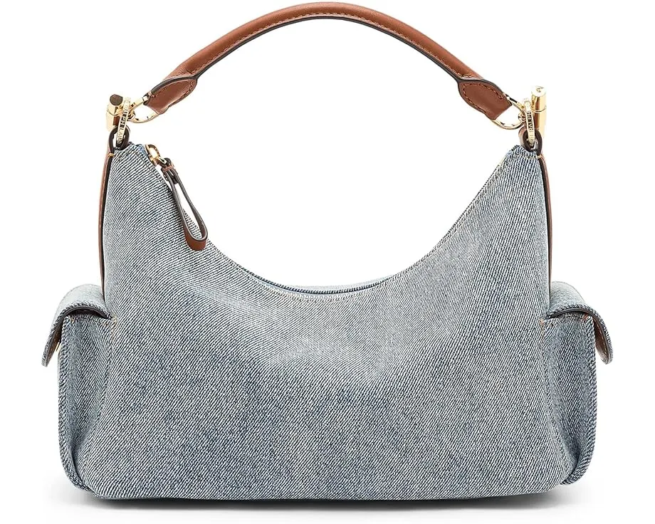Маленькая плечевая сумка Lauren Ralph Lauren Blaike из денима с кожаными деталями