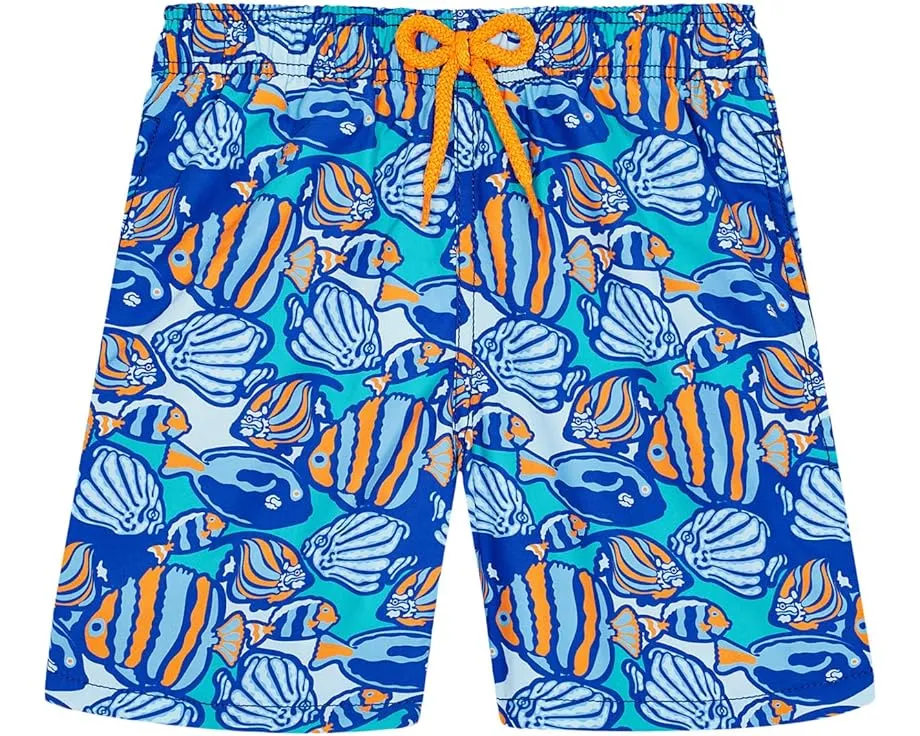 Детские плавки Vilebrequin Fishy Vibes с рисунком рыб и задним карманом