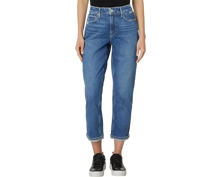 Джинсы PAIGE High Rise Brigitte с прямым кроем и подвернутым краем