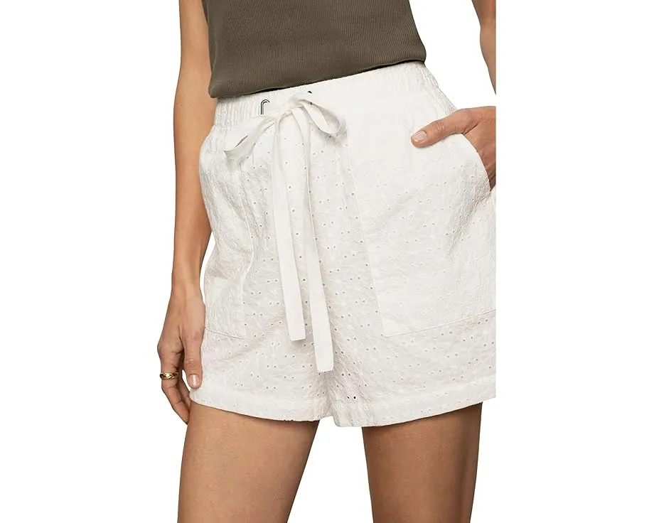 Шорты Sanctuary Flower Field из хлопка с цветочным ажуром и эластичным поясом