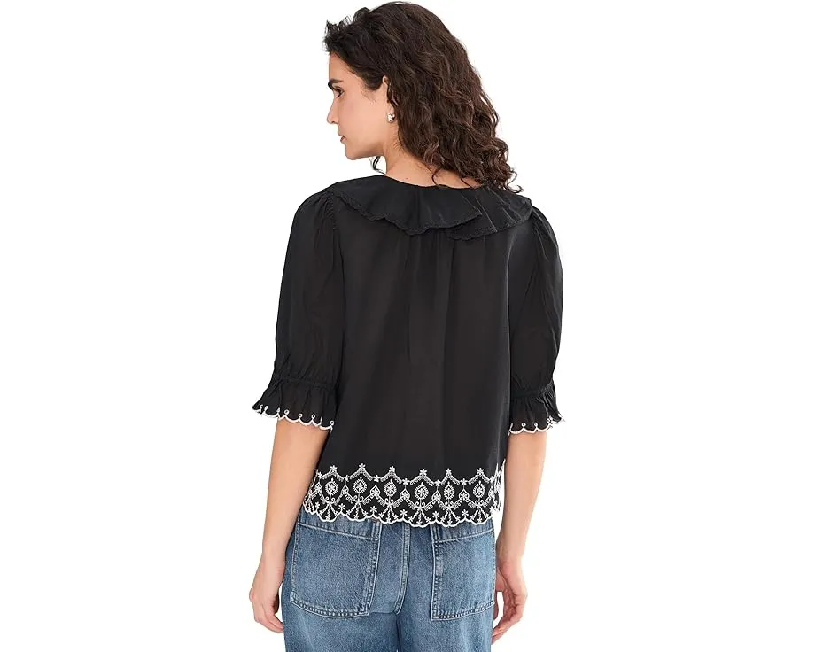 Блуза Madewell с рюшами и рукавами фонариками на пуговицах