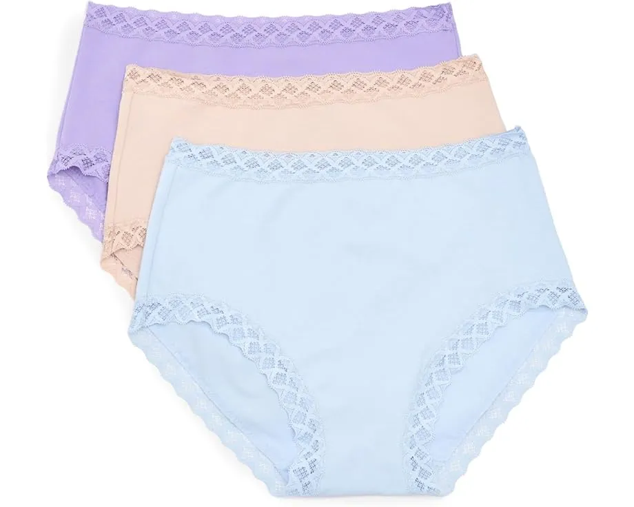 Natori Bliss Full Brief 3 шт. трусы с кружевной отделкой