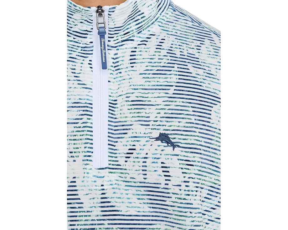 Толстовка Tommy Bahama Costa Wave Azores Half Zip с текстурированной тканью и цветочным принтом