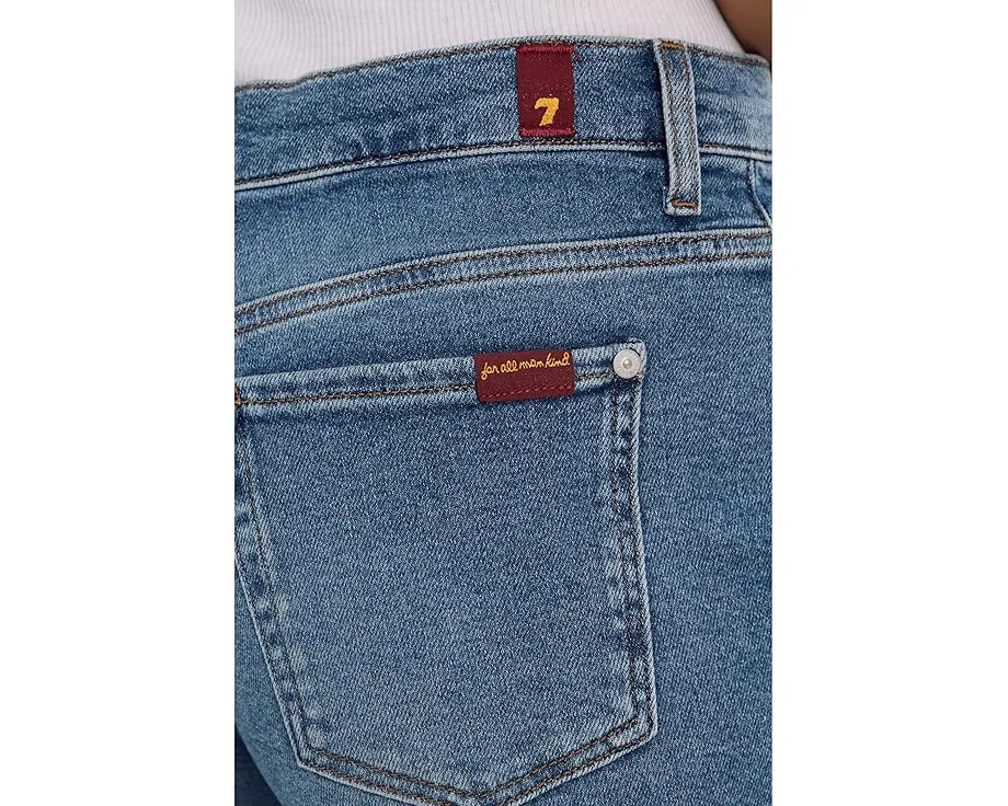 Джинсы 7 For All Mankind Stovepipe Straight с высокой посадкой и укороченным штанином