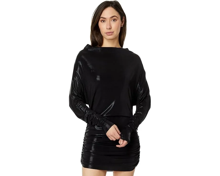 Мини-платье Norma Kamali All In One с присборенным низом и рукавами долман