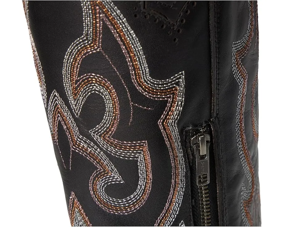 Ботинки Corral A4583 с люминесцентной вышивкой до колена на молнии