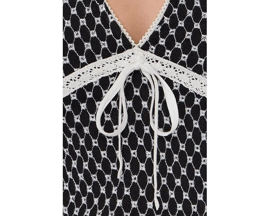 Топ Free People Good Graces Top с вышивкой и бантом