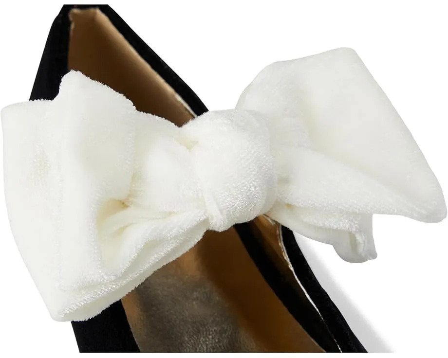 Балетки Janie and Jack из бархата с бантом на щиколотке и квадратным носком