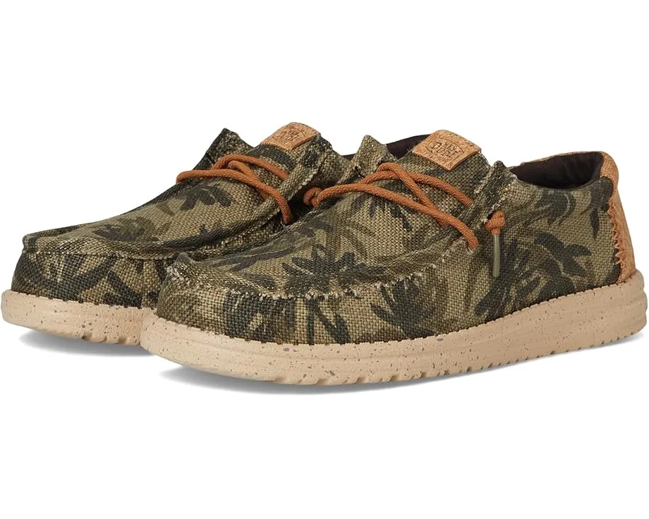 Легкие слипоны Wally Palm Jute с верхом из джута и тропическим принтом Hey Dude