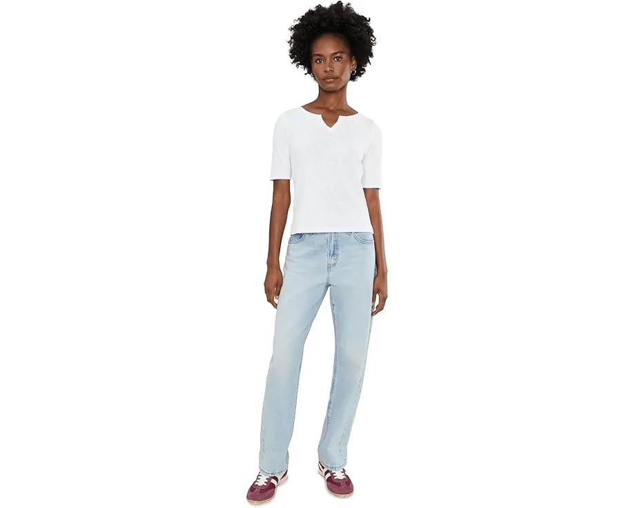 Футболка NIC+ZOE Nzt Elbow Sleeve Notch Tee с рукавом до локтя
