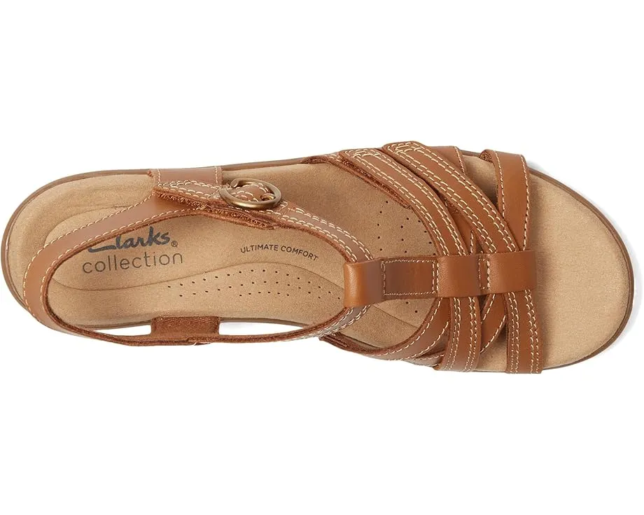 Сандалии Emily 2 Rose Clarks на квадратном каблуке с ремешками и стелькой Ultimate Comfort