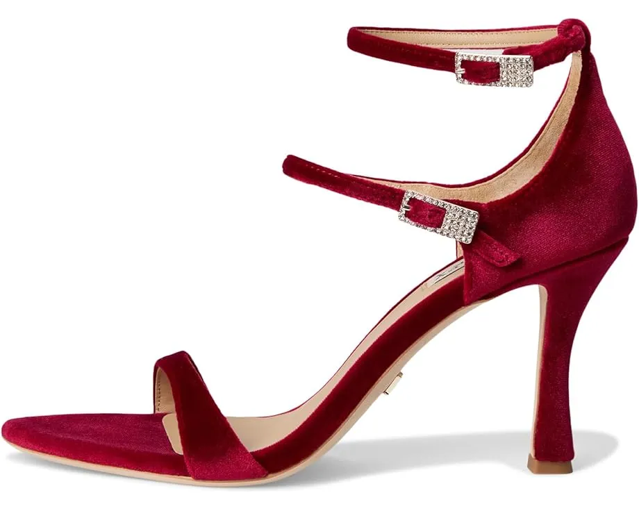 Босоножки Badgley Mischka Valencia на тонком каблуке с двойными ремешками и пряжками