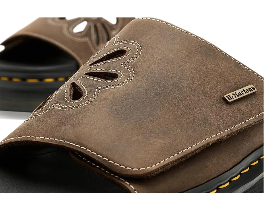Сланцы Dr. Martens Zebzag Flower из кожи Crazy Horse с цветочным принтом