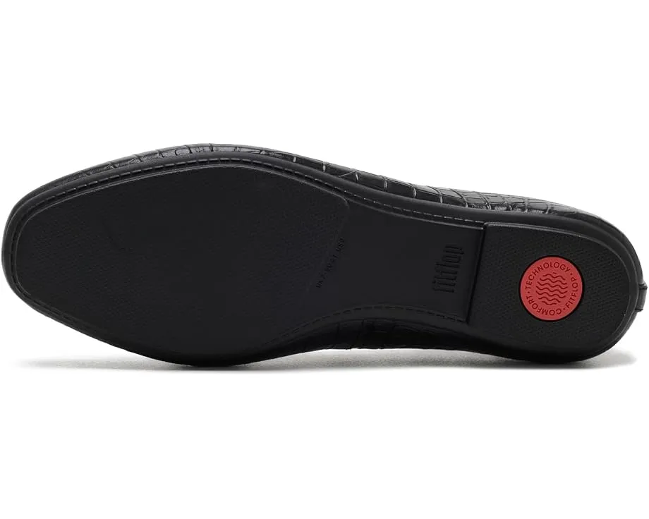 Балетки Delicato Crocodile из кожи с принтом крокодила FitFlop