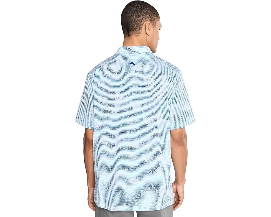 Поло Tommy Bahama Costa Wave Palm Azul с вышитым логотипом