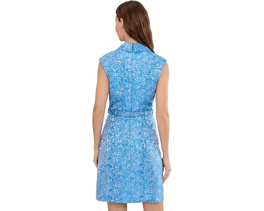 Короткое платье Floral Belt Jacquard с воротником от Adrianna Papell