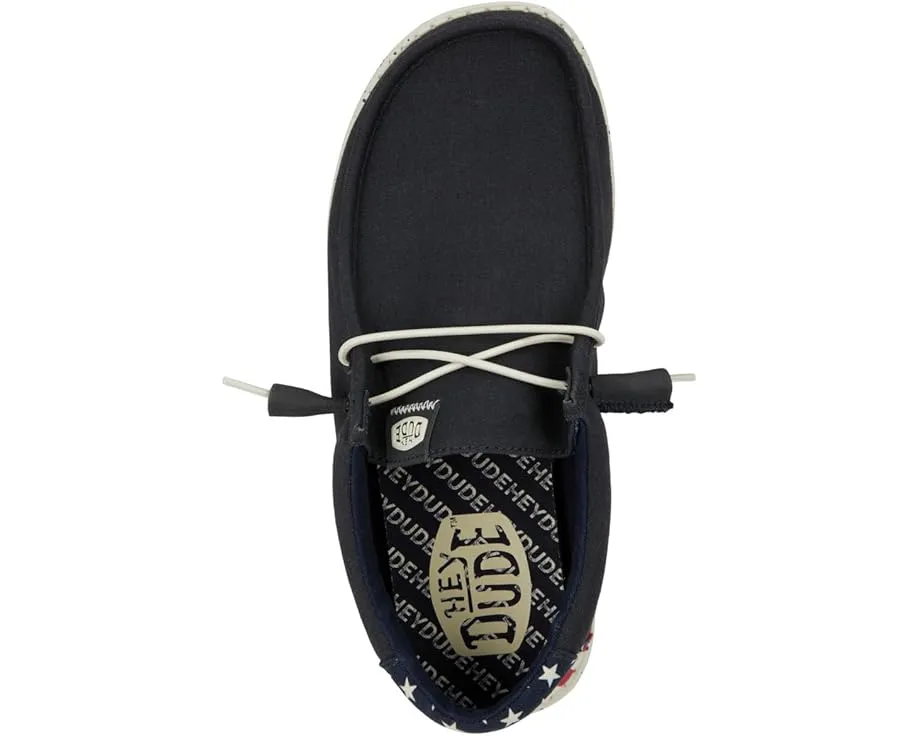 Лоферы Hey Dude Kids Wally Americana для детей с эластичными шнурками