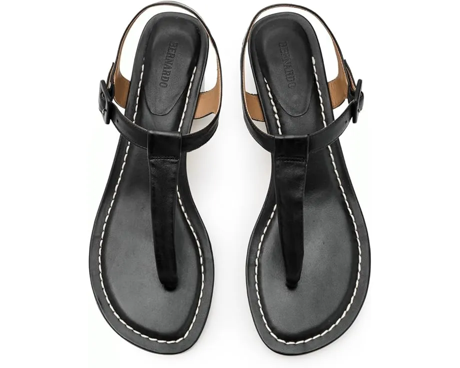 Сандалии Bernardo Goyara на платформе с Т-образным ремешком и мягкой стелькой