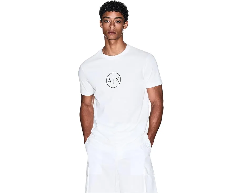 Футболка Armani Exchange с круглым логотипом на груди из хлопка