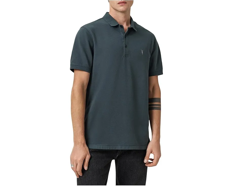 Повседневное поло Reform Short Sleeve от AllSaints на молнии с вышивкой Ramskull