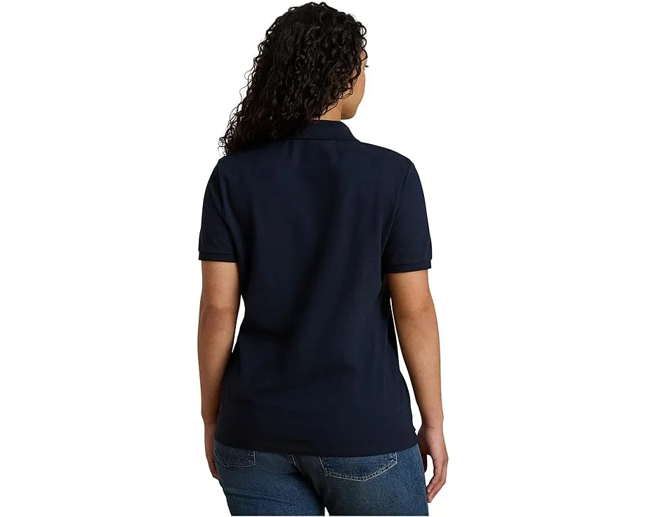 Поло Lauren Ralph Lauren плюс сайз из пике с вышитым логотипом