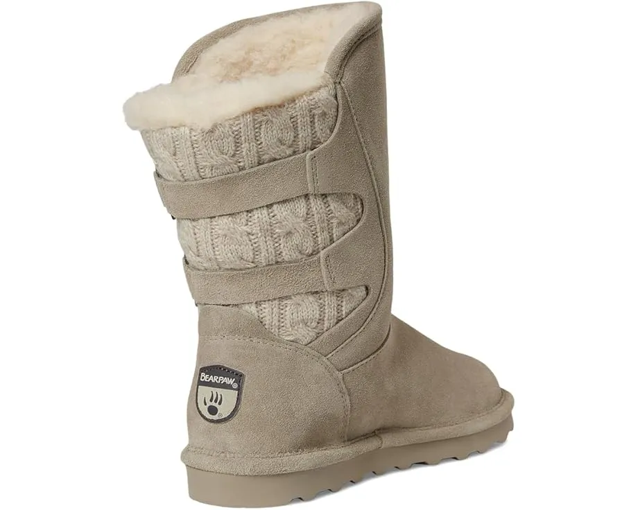 Зимние угги Bearpaw Jenni из замши с меховой отделкой и декоративной пряжкой