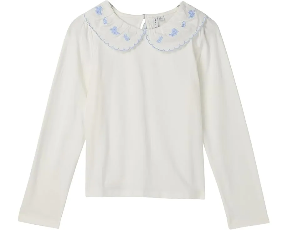Блузка Janie and Jack с воротником на пуговицах и вышивкой ришелье