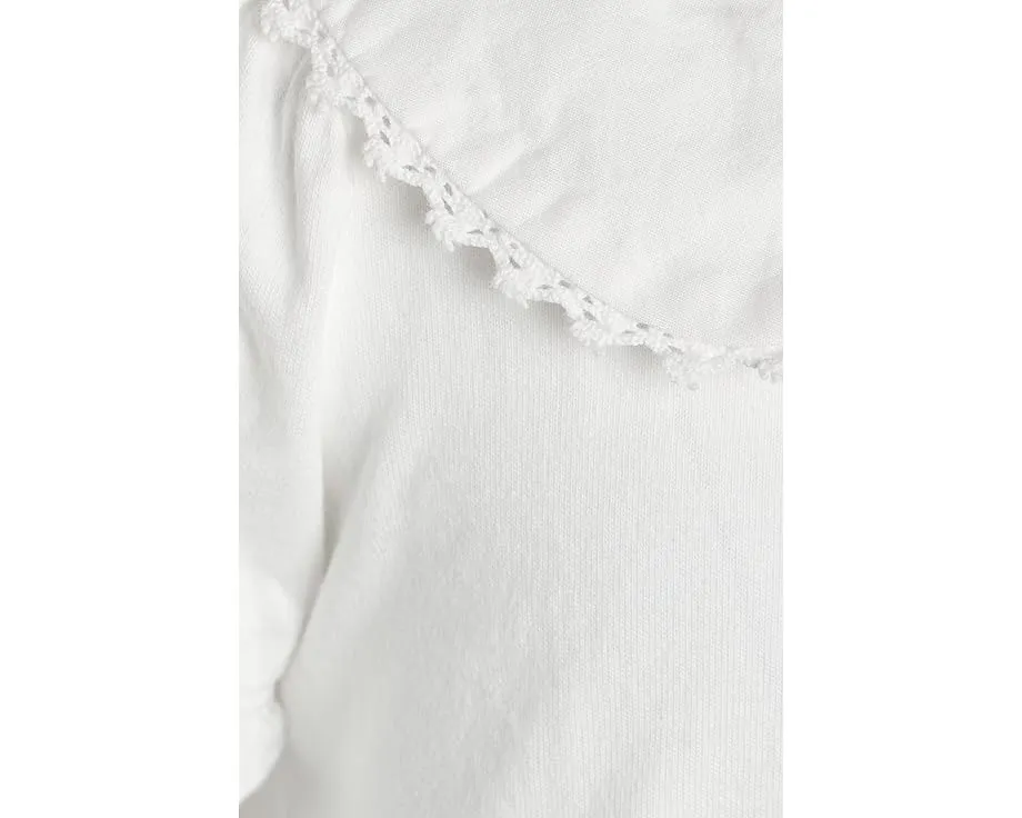 Верх Janie and Jack с пышными рукавами и отделкой вязаным крючком краем